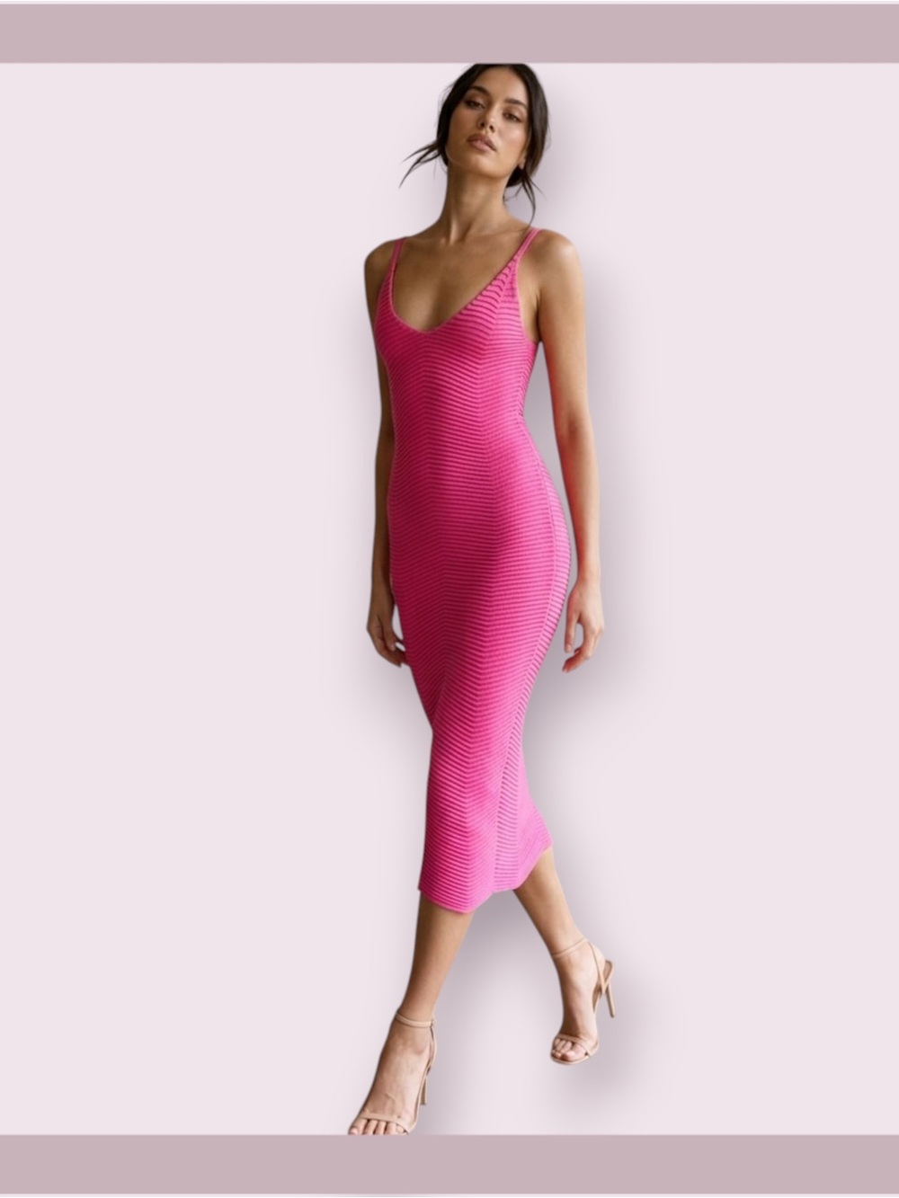 Runaway Nadia Fuchsia Midi Dress